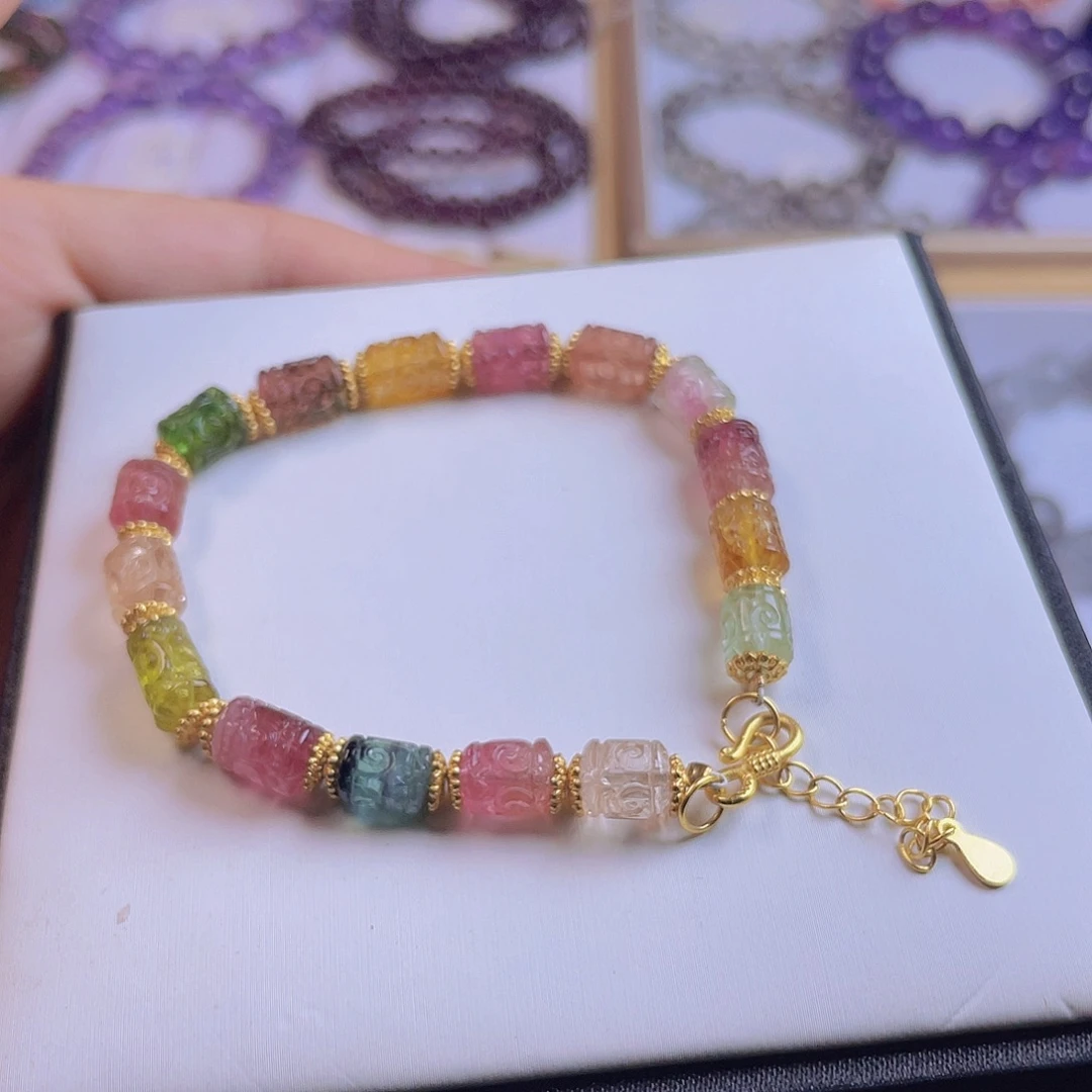 未镶嵌水晶手链碧玺雕刻