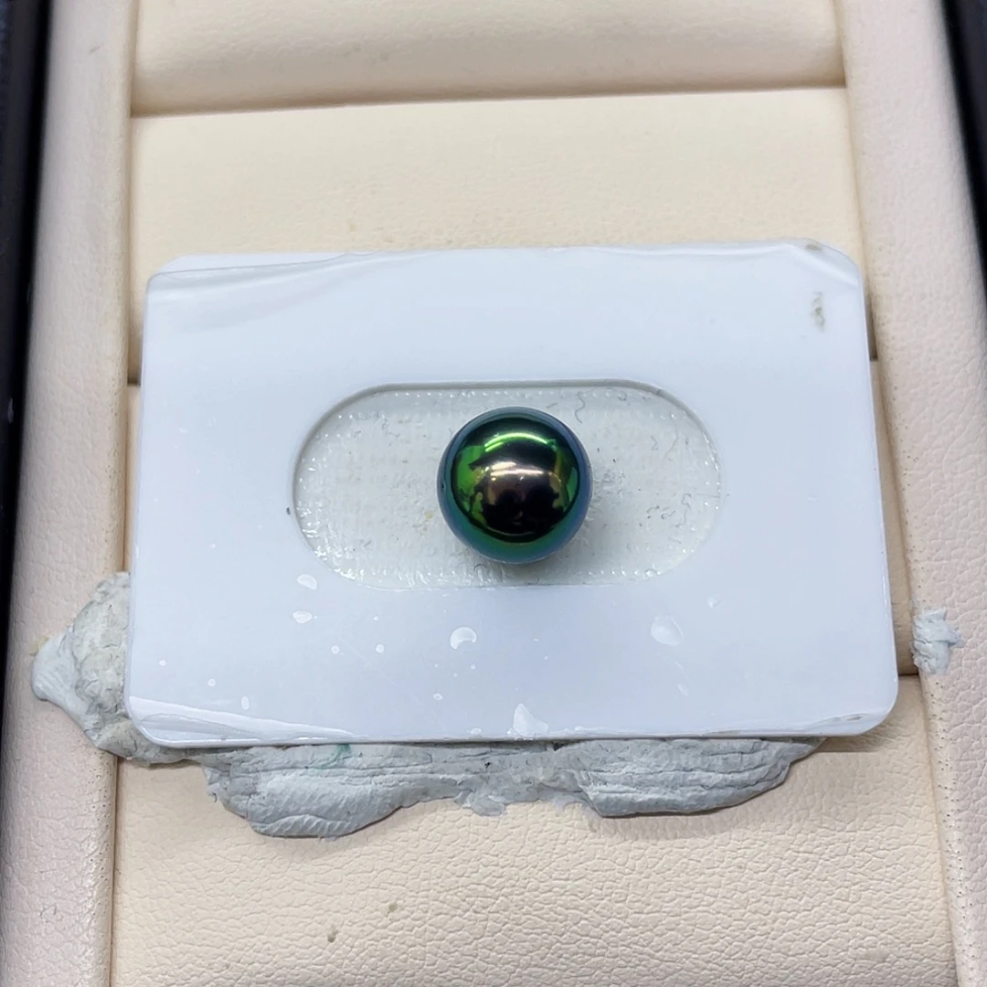 裸珠海水珍珠高级孔雀绿裸珠10.0mm