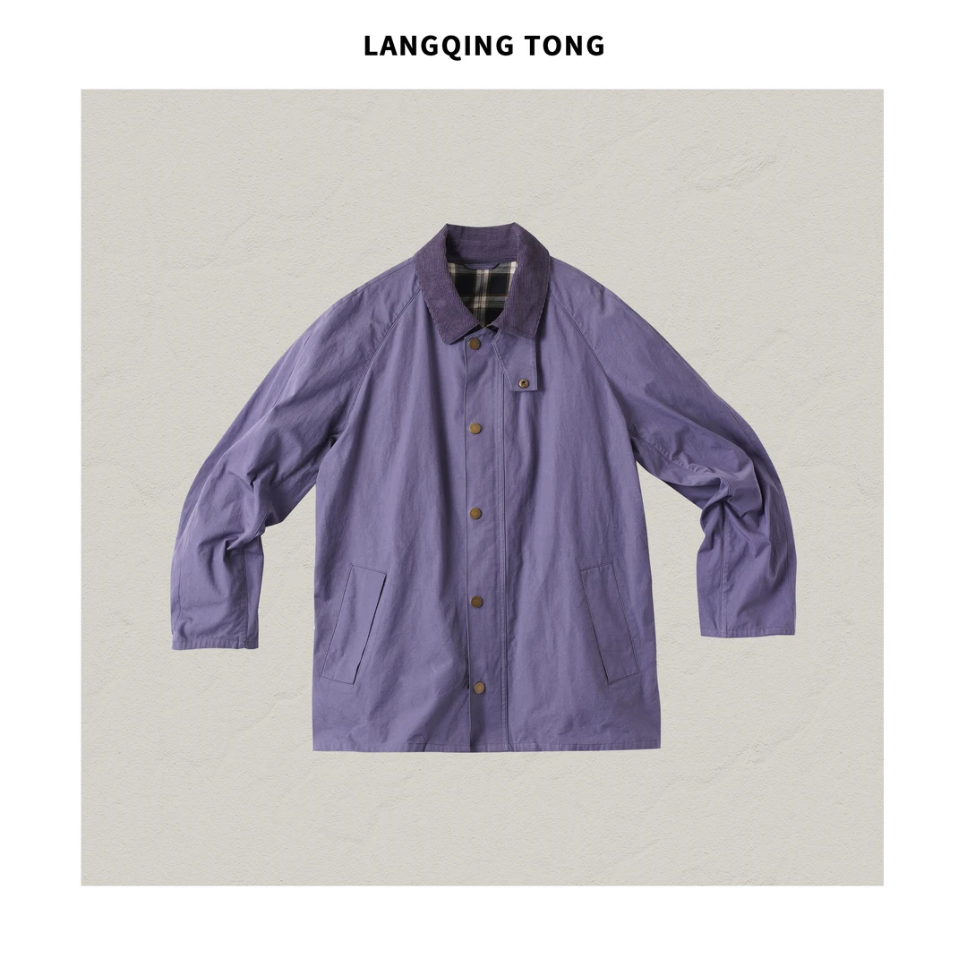 浪清/女装推荐 黛浮娜紫色全棉时尚外套43160#