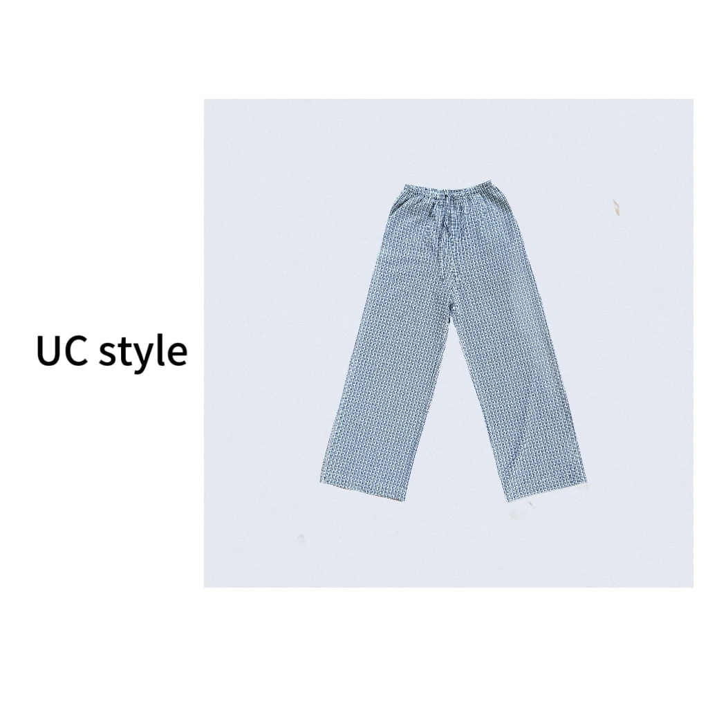 【UC STYLE】A8258复古格子休闲裤夏季垂感阔腿裤主播穿S码