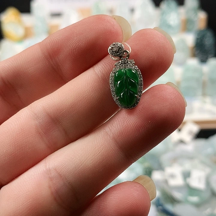 吊坠(不含链)未镶嵌翡翠51叶子