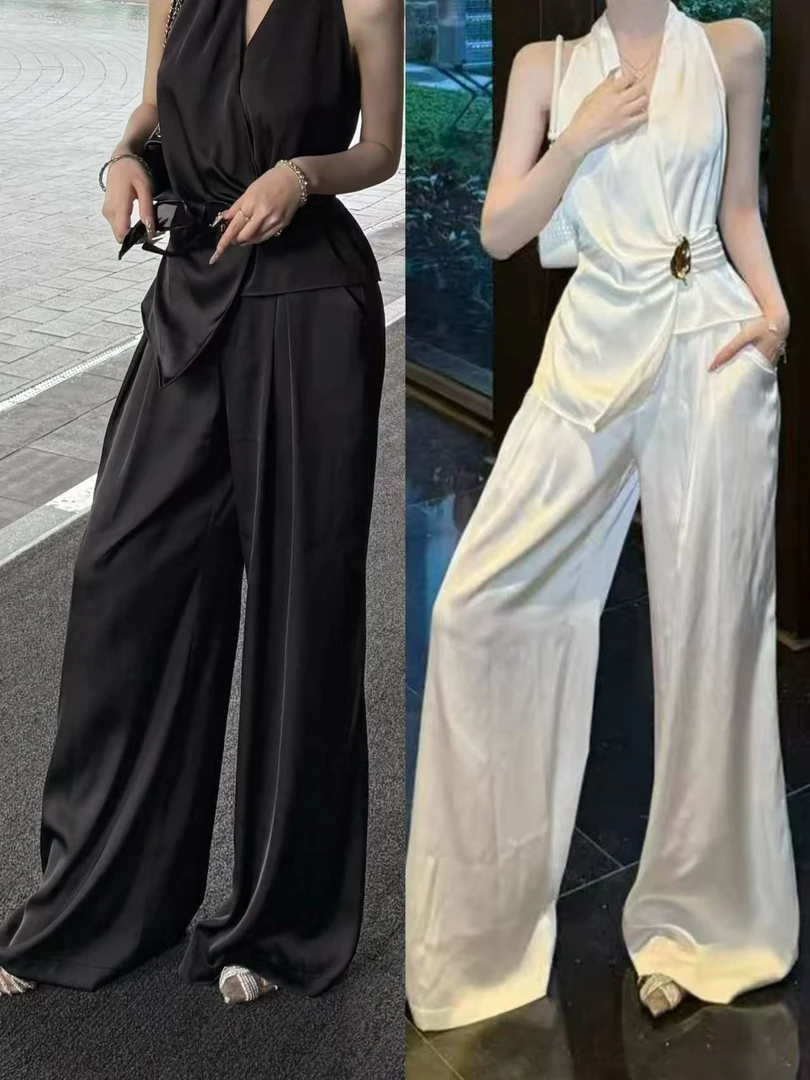 粉红PINK丨“轻松时髦精”设计感极简风垂感阔腿裤LWJ25B2TZ1845