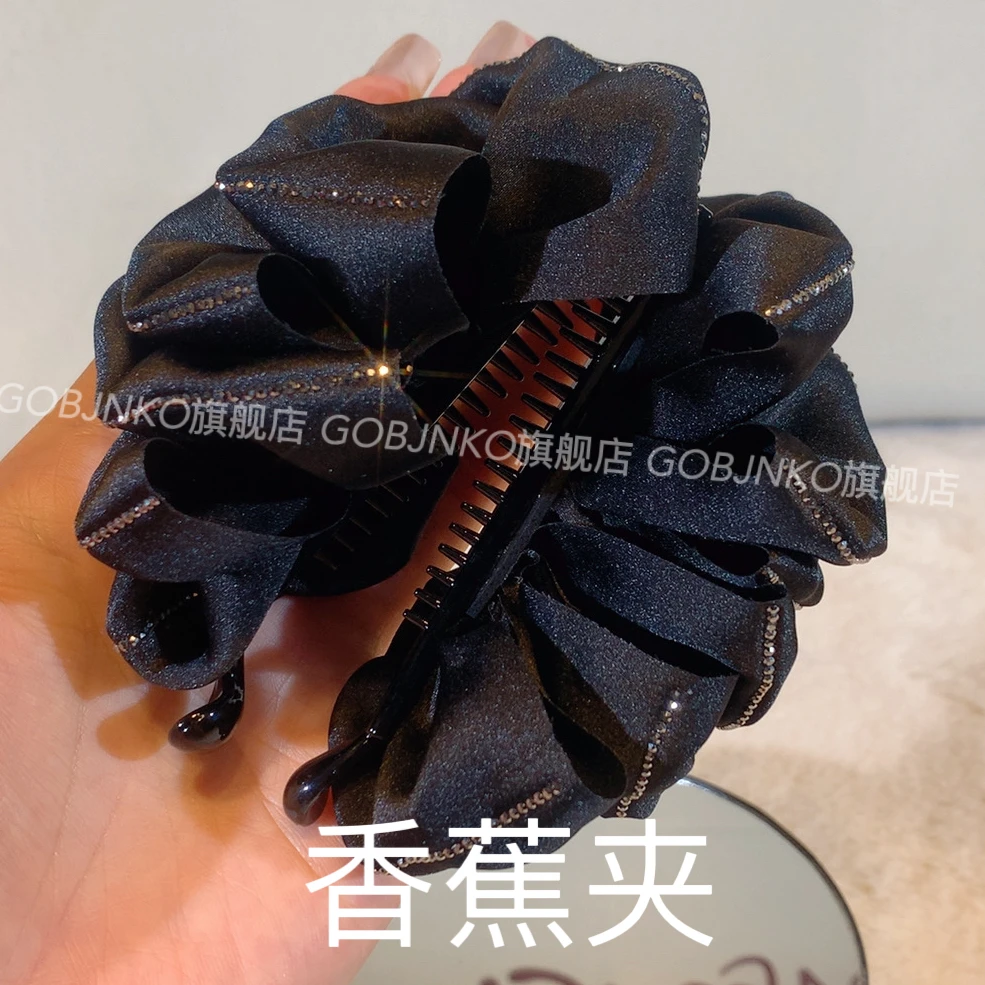 GOBJNKO韩版云朵香蕉夹简约风森系发夹百搭发卡竖夹优雅轻奢时尚