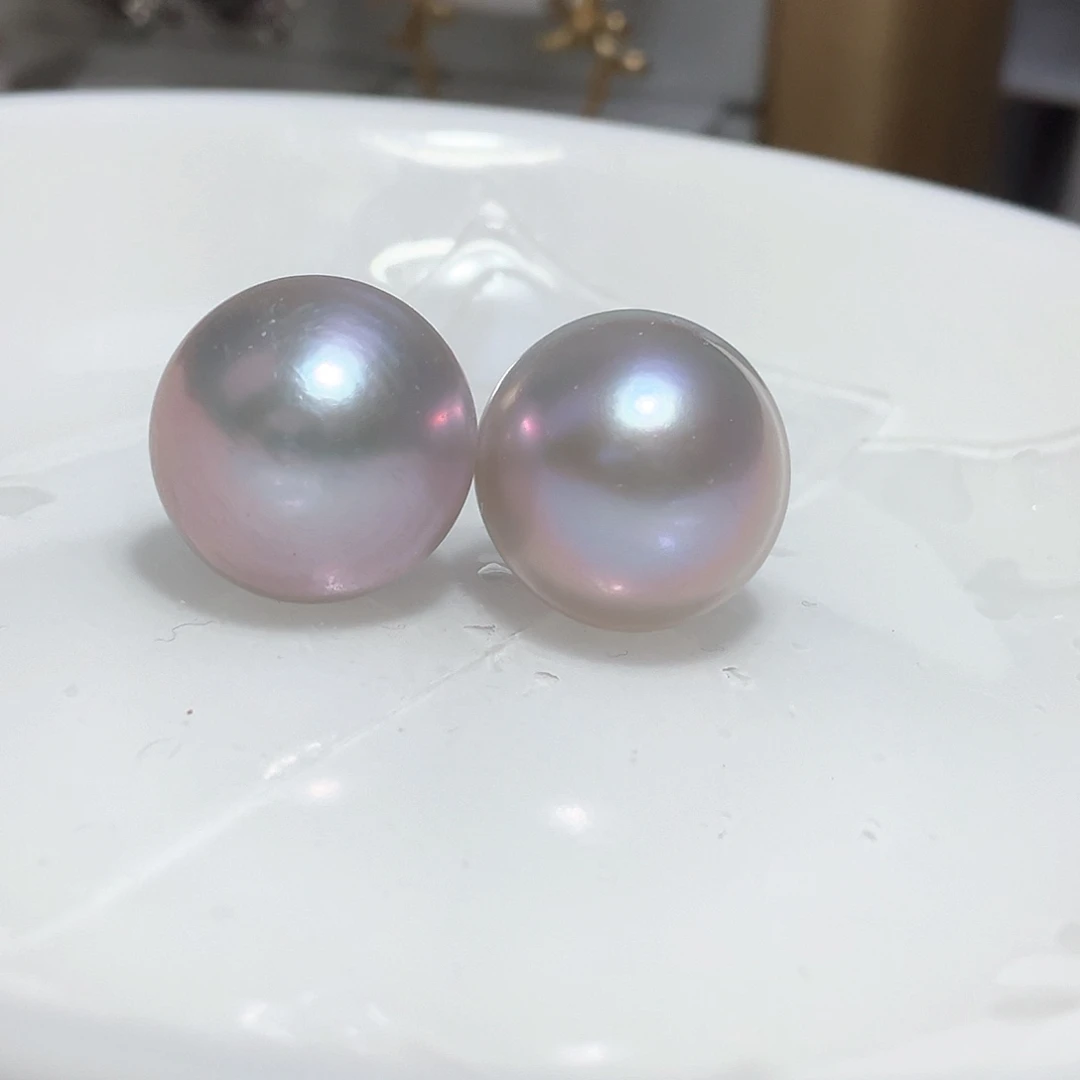 淡水珍珠耳饰银S925镶嵌5