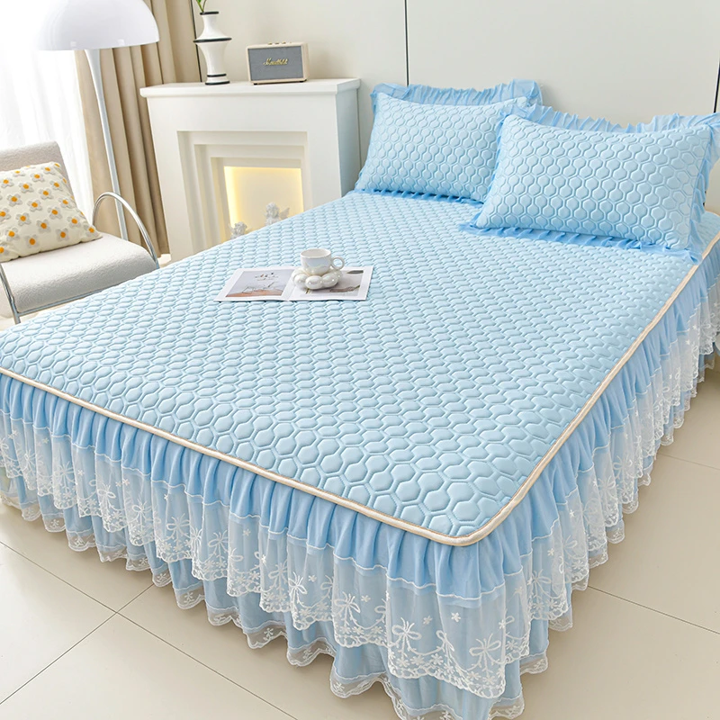 凉席冰丝席夏天专用床裙款凉感丝乳胶凉席软席可机洗家用床上用品