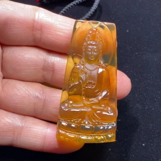 琥珀未镶嵌裸石绿茶观音15.6克