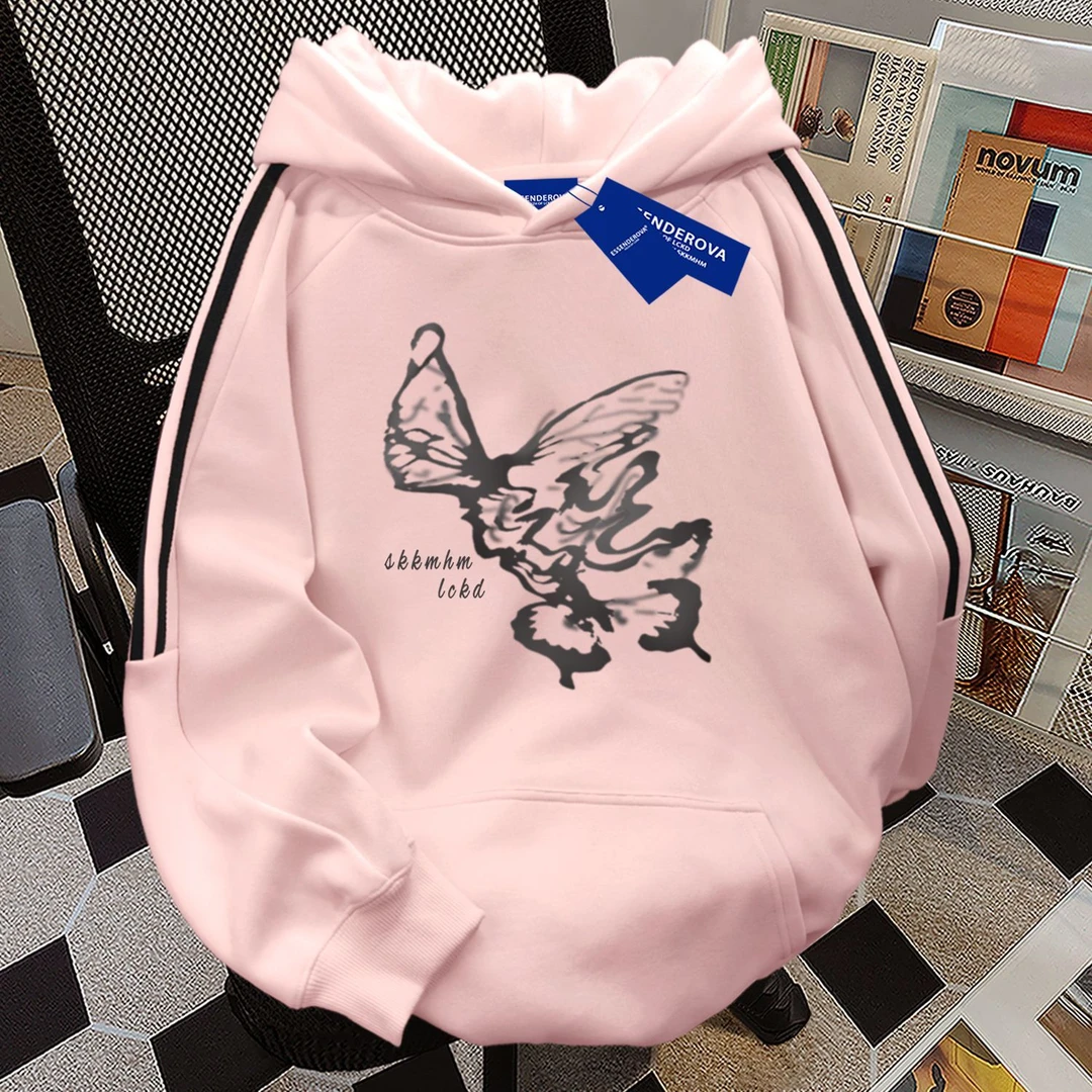 美式复古2025新款三条杠显瘦连帽卫衣女秋冬加绒加厚宽松学生外套