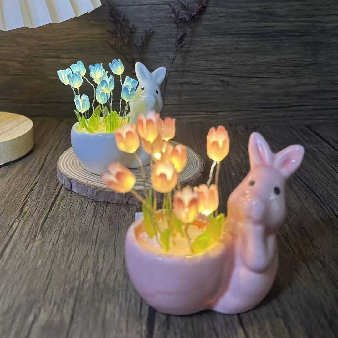 【六一福利】郁金香小夜灯（陶瓷小兔子） DIY材料包