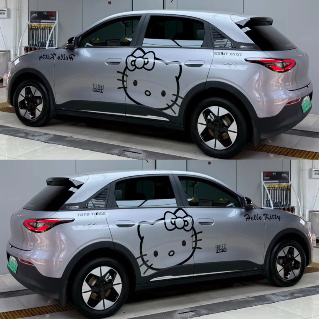 适用吉利星愿车贴小红书同款Hello kitty凯蒂猫卡通可爱装饰贴画