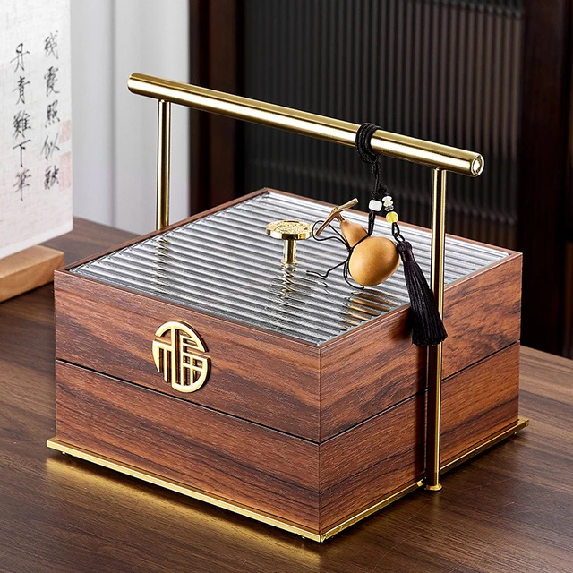 新中式轻奢高档糖果盒客厅家用木制坚果干 干果收纳盒茶几精致水