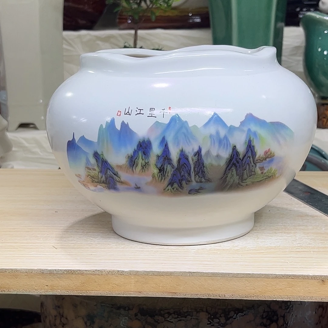 陶瓷绿植多肉微瑕花盆口径12*13