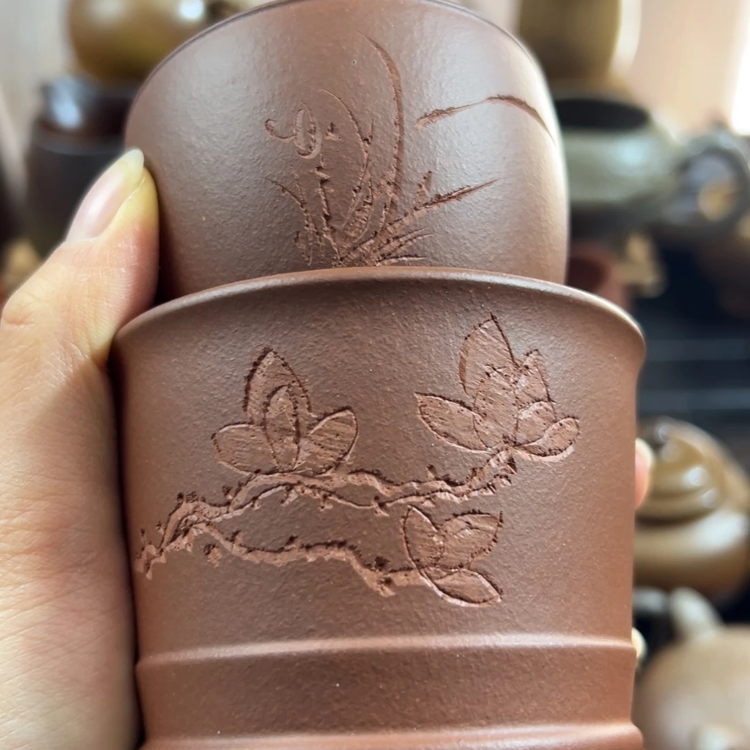 紫砂茶杯拍一发二