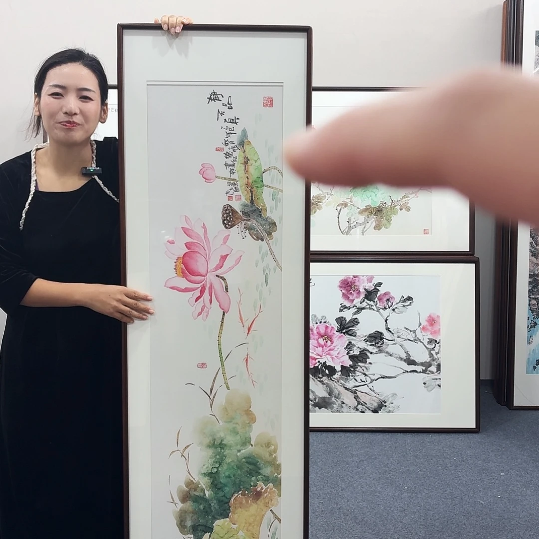欢***国画手绘作品160×45尺寸
