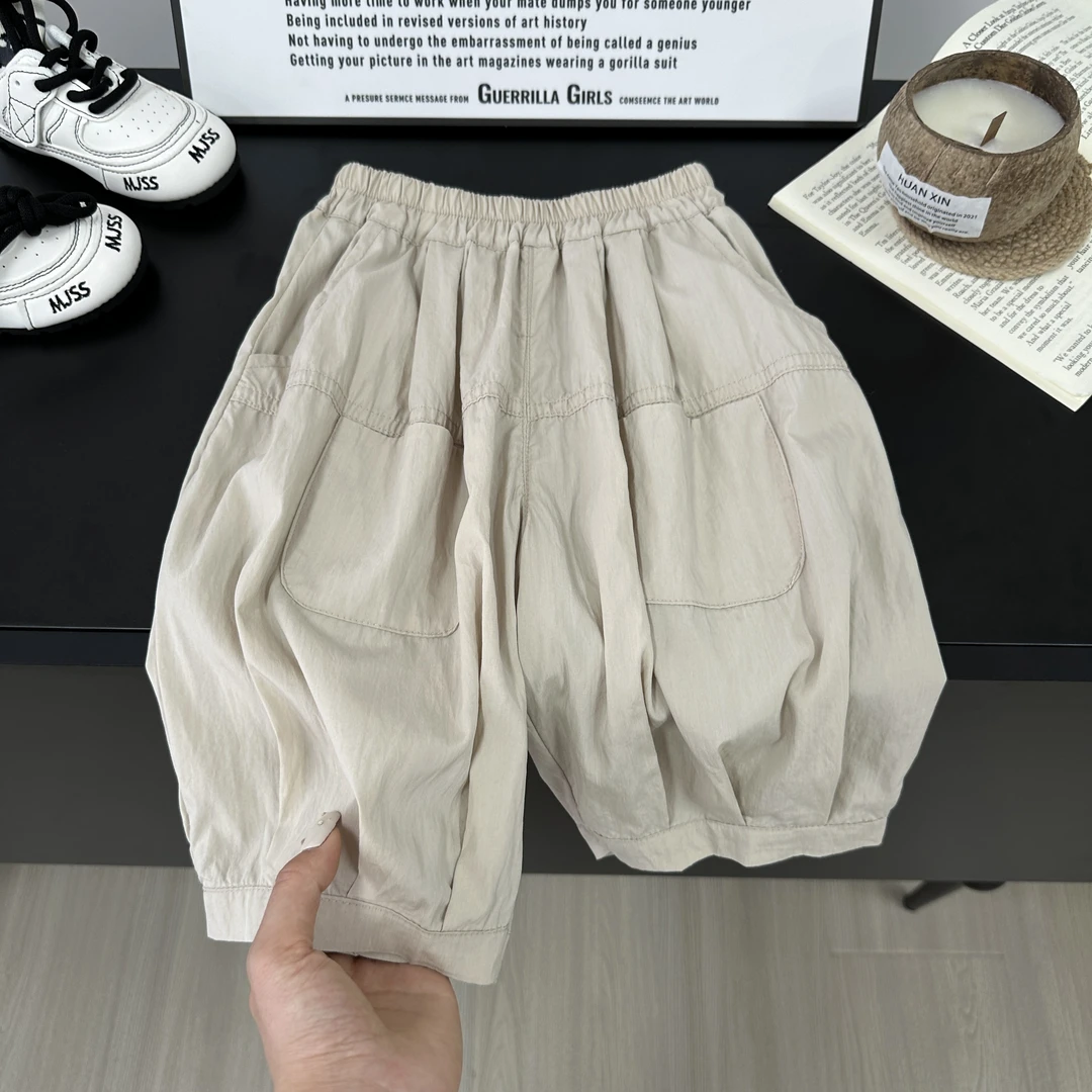 【现货七分裤】儿童休闲裤夏季新款男童裤子韩版纯色拼接CK178