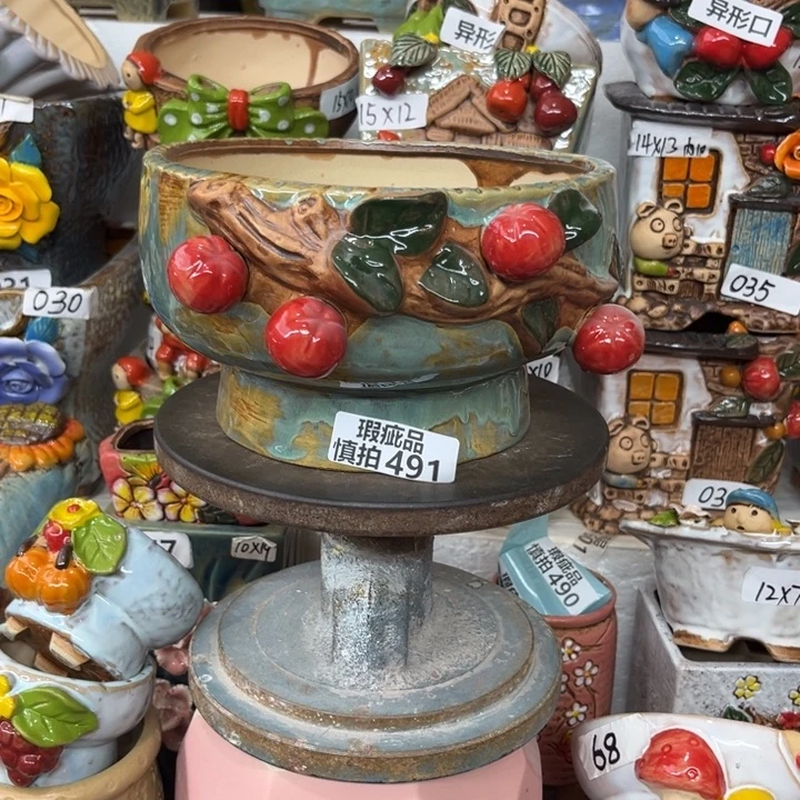 紫砂花盆粗陶材质多肉花盆
