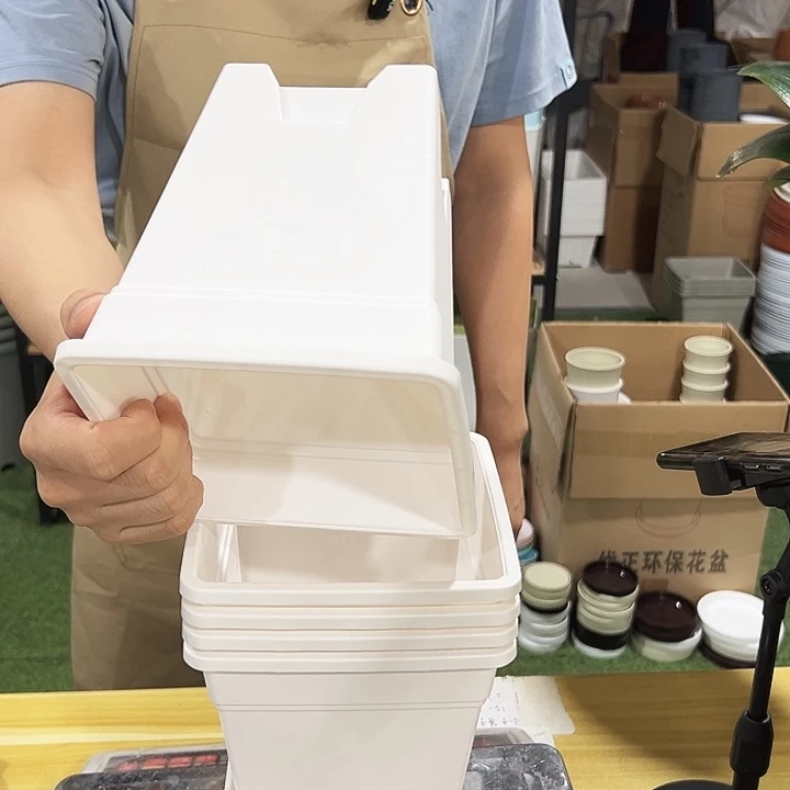 正品方形口16高18白色带托5个