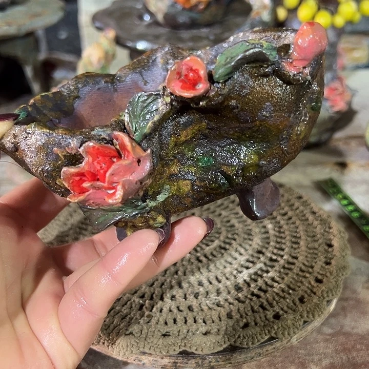 赵***T手工粗陶高温花盆