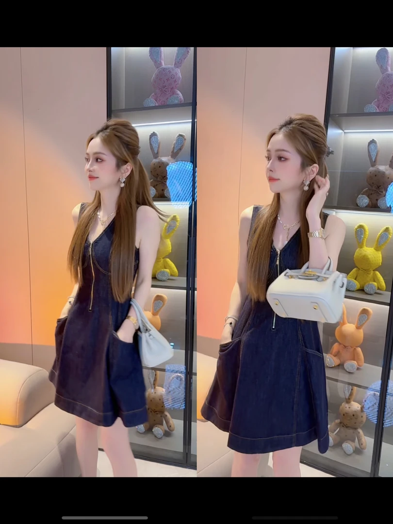 SS.studio/双双:“大牌牛仔”25款高定夏款超高级气质拉链连衣裙