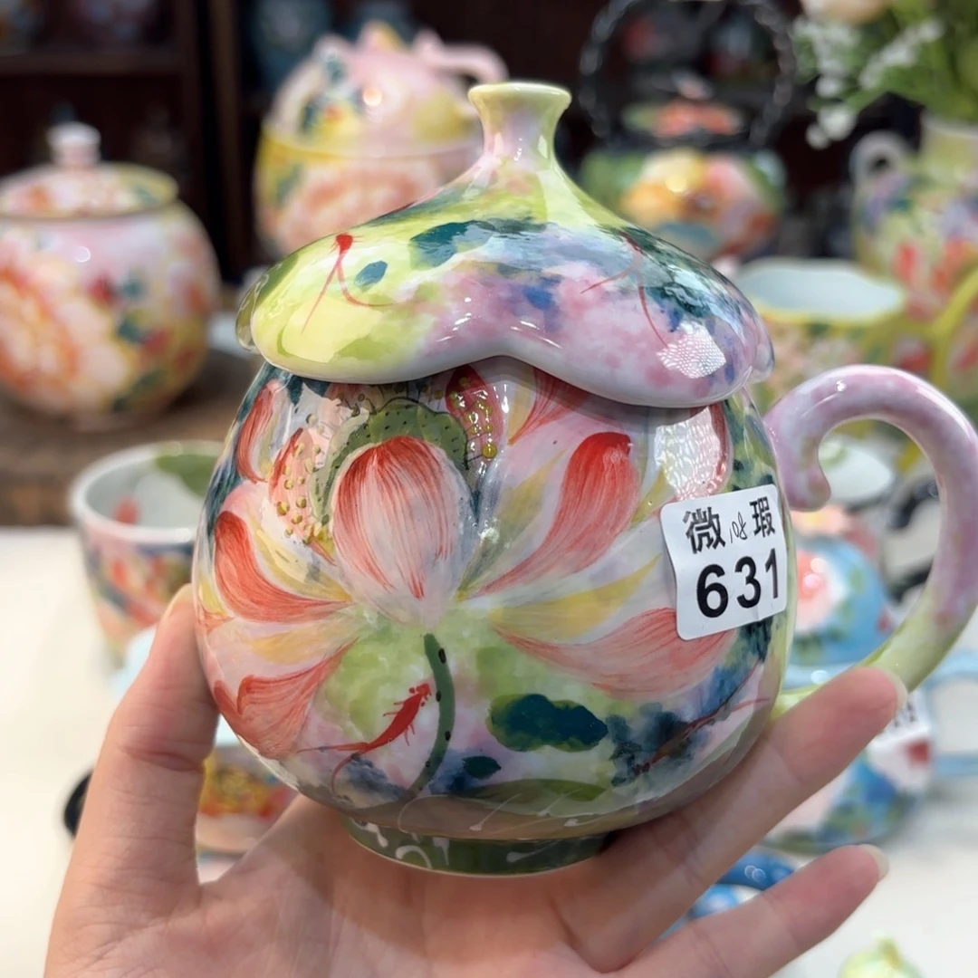 景德镇手绘高温釉下彩陶瓷茶具