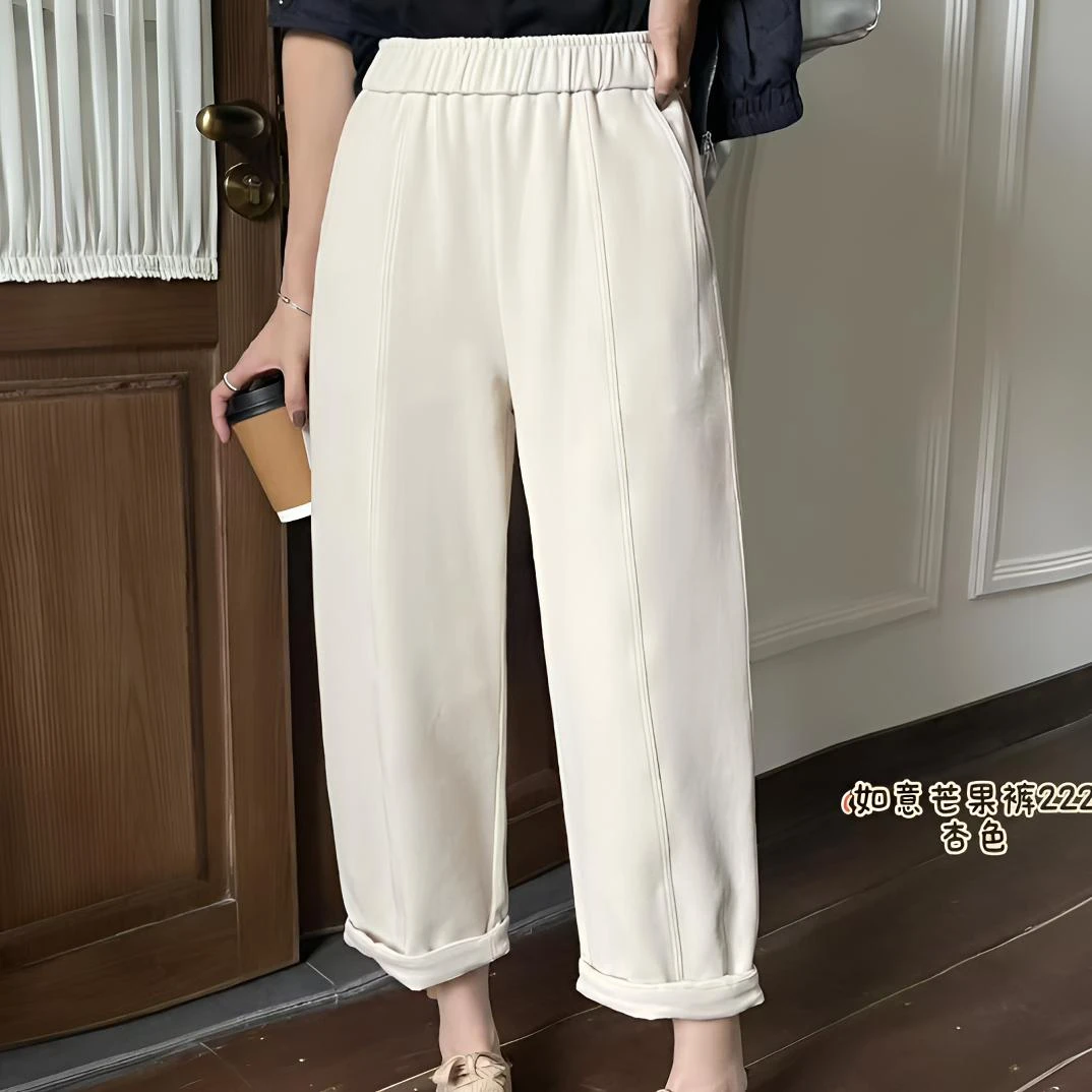 女裤2025秋款时尚百搭宽松显瘦九分休闲气球裤萝卜裤阔腿裤
