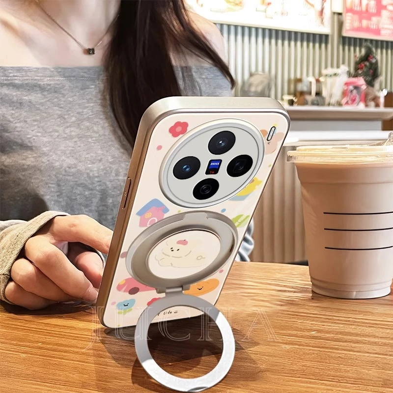 奔跑小狗适用vivox200ultra手机壳高级感带支架x200s新款全包卡通