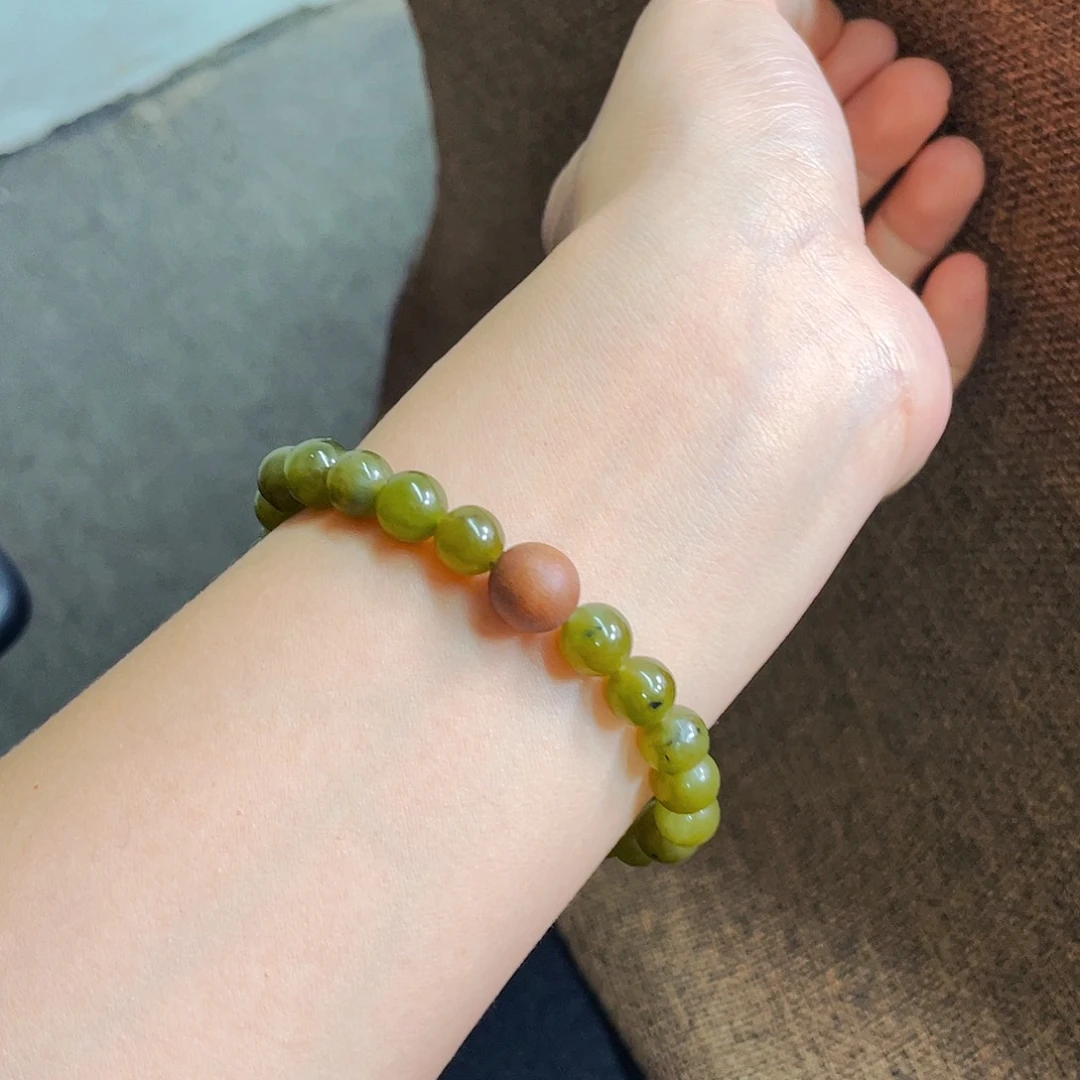 未镶嵌手链和田玉碧玉秋香色8