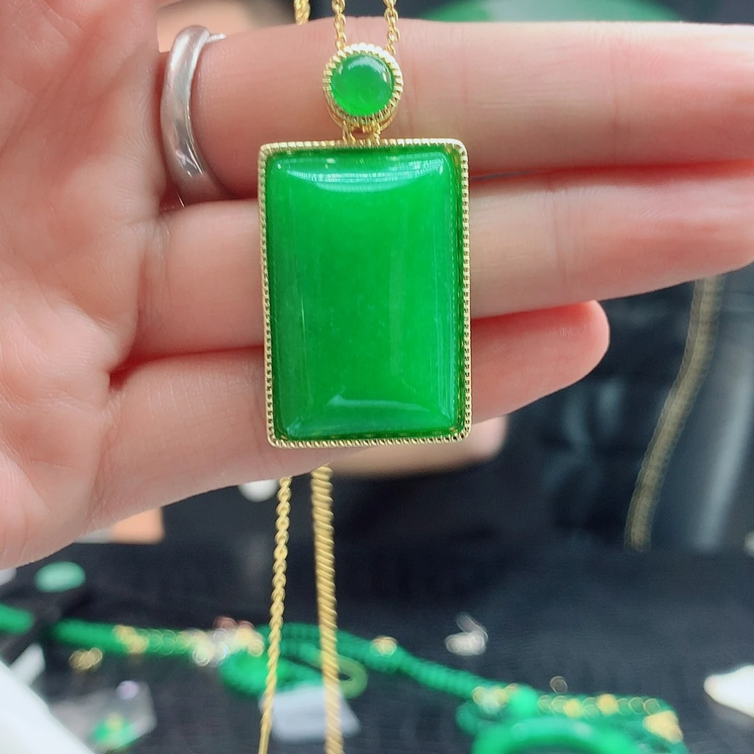 翡翠银S925镶嵌颈饰