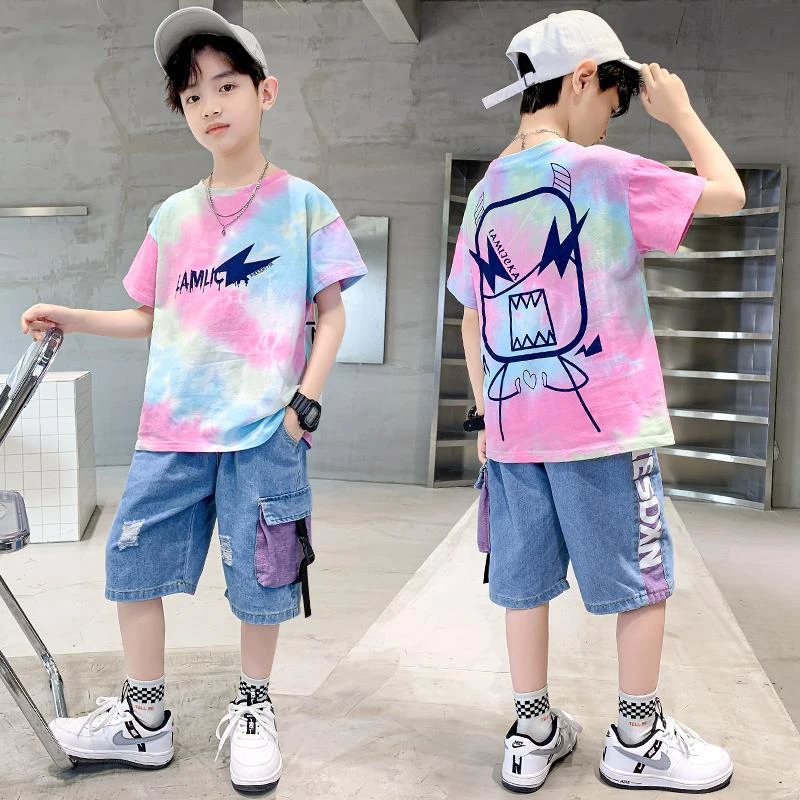 儿童装男童夏装套装2025新款夏季中大童男孩运动薄款夏款酷帅气潮