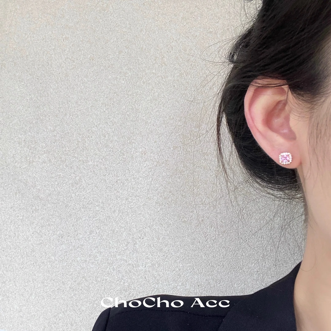 铜合金亚克力耳饰 睡觉小众精致不用耳环耳钉高级感摘方糖/百搭~