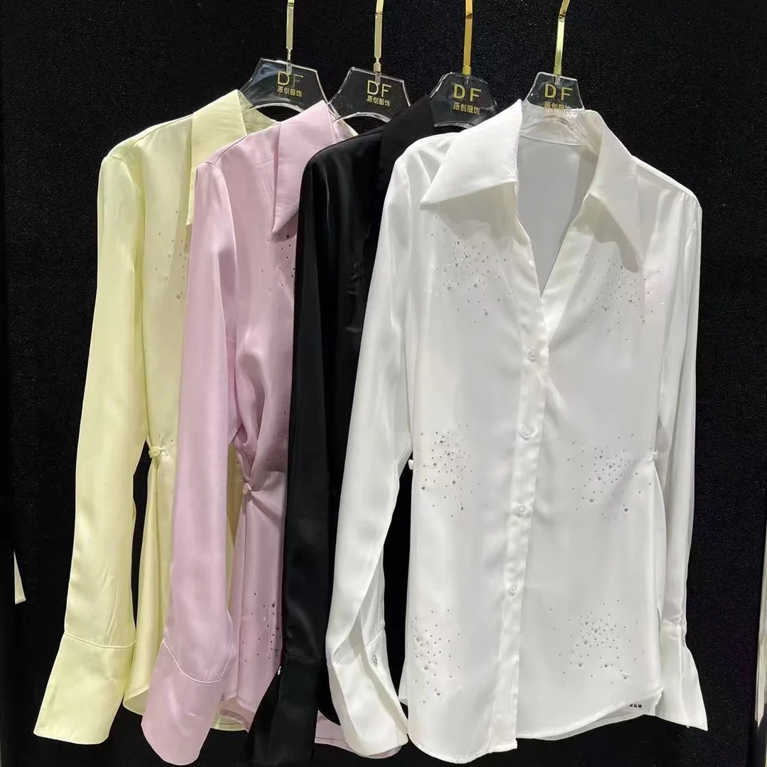 烫钻时尚百搭显瘦衬衫上衣西13ABC 2816