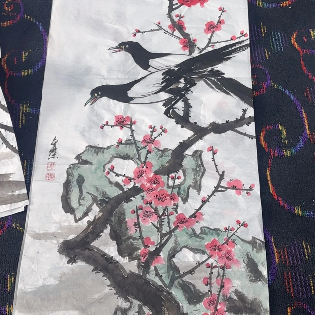 国画三尺花鸟婉….