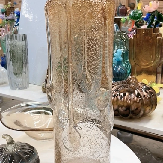 琉璃高度40厘米直径12厘米琉璃花器