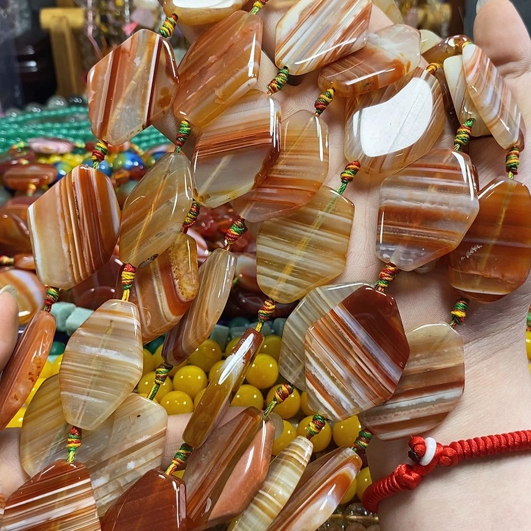 玛瑙/玉髓未镶嵌珠宝半成品玛瑙一条卡28*38mm