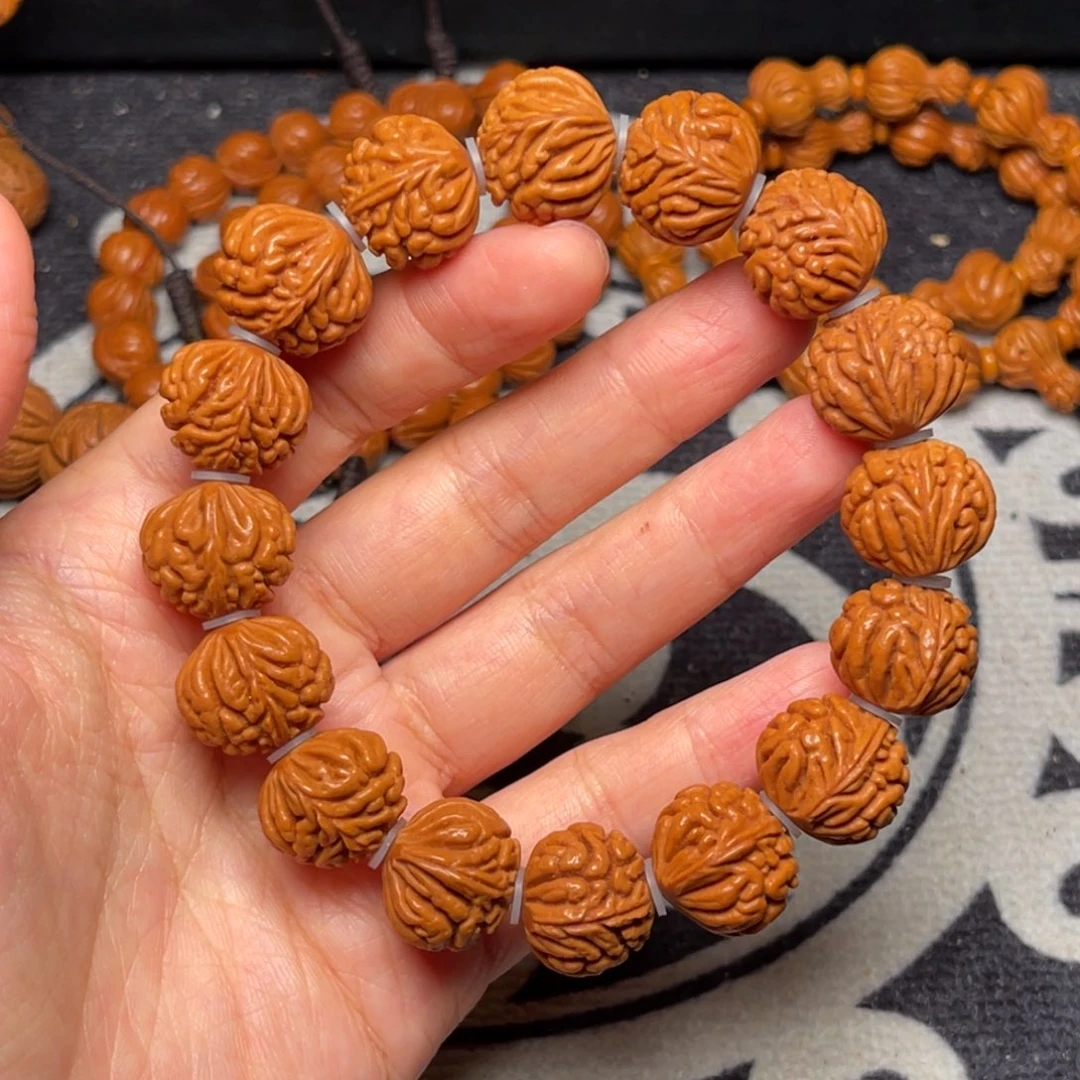桃核手串龙纹金蟾16