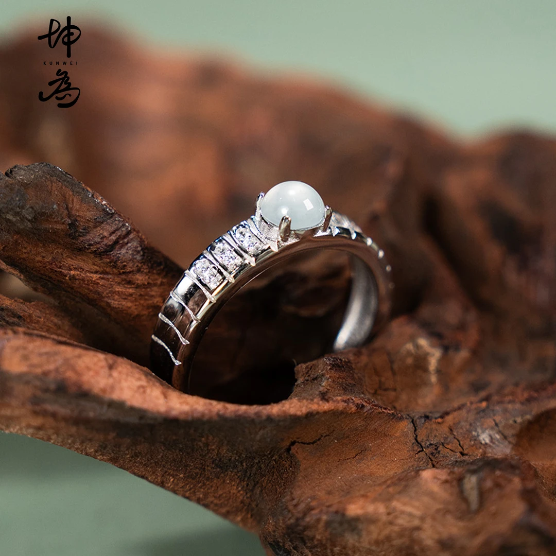 坤为 · 广寒 · 翡翠&S925银 戒指 可调节（多样性发其一）