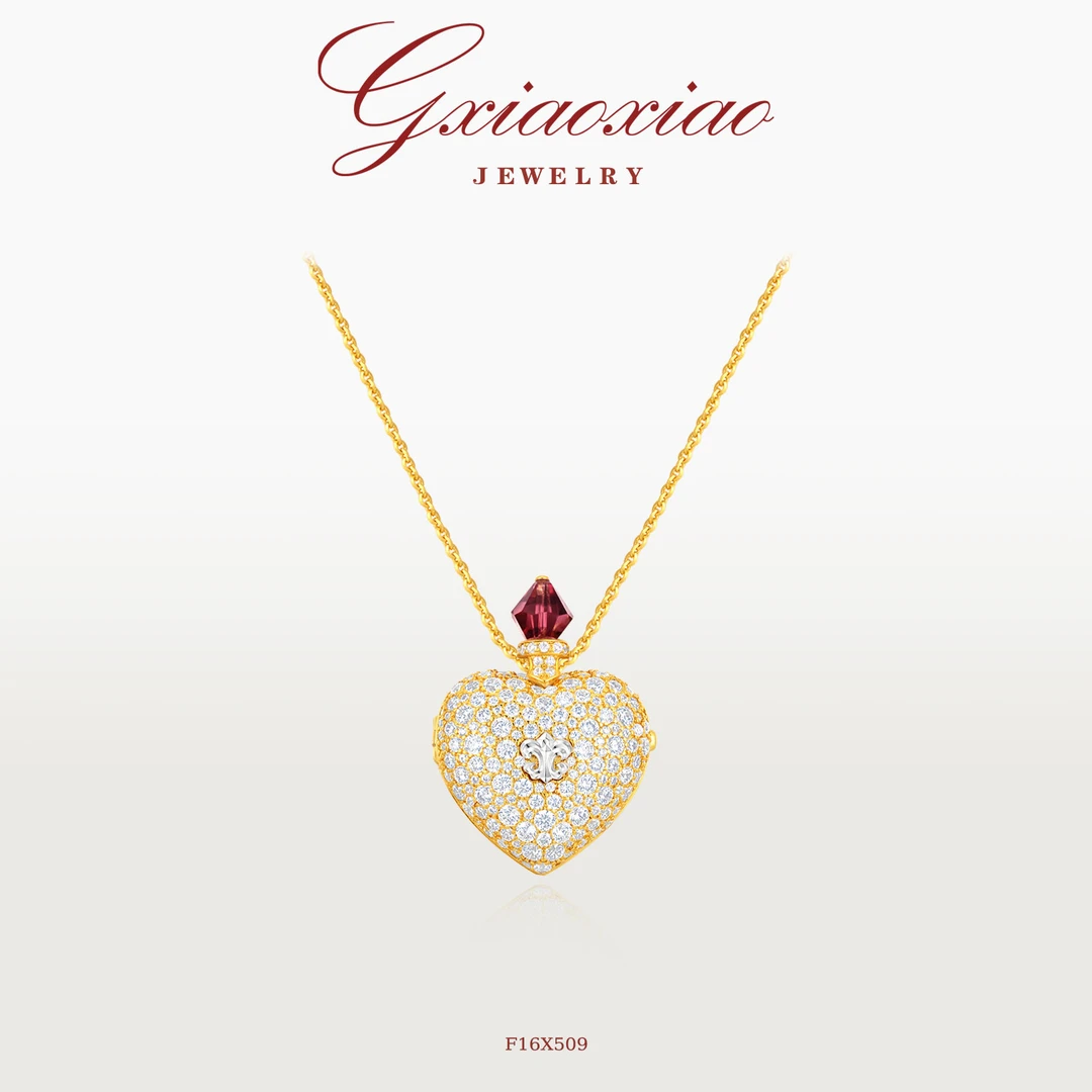 G XIAOXIAO项链轻奢气质时尚高级车花爱心鸢尾花项链 F16X509