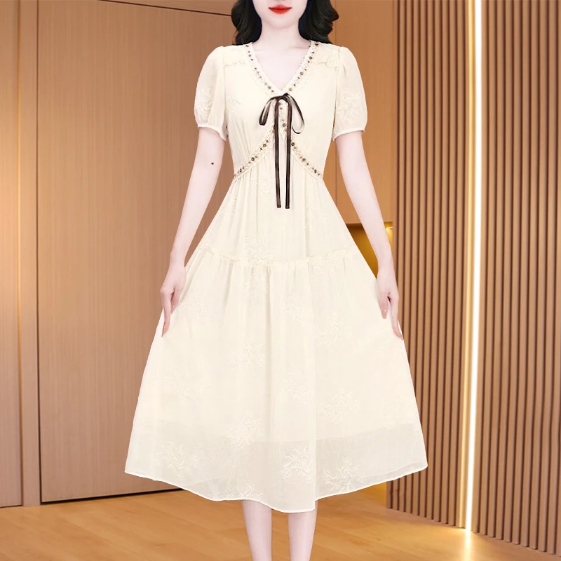 优雅新款气质时尚大气减龄收腰显瘦连衣裙裙子26951-ASJ