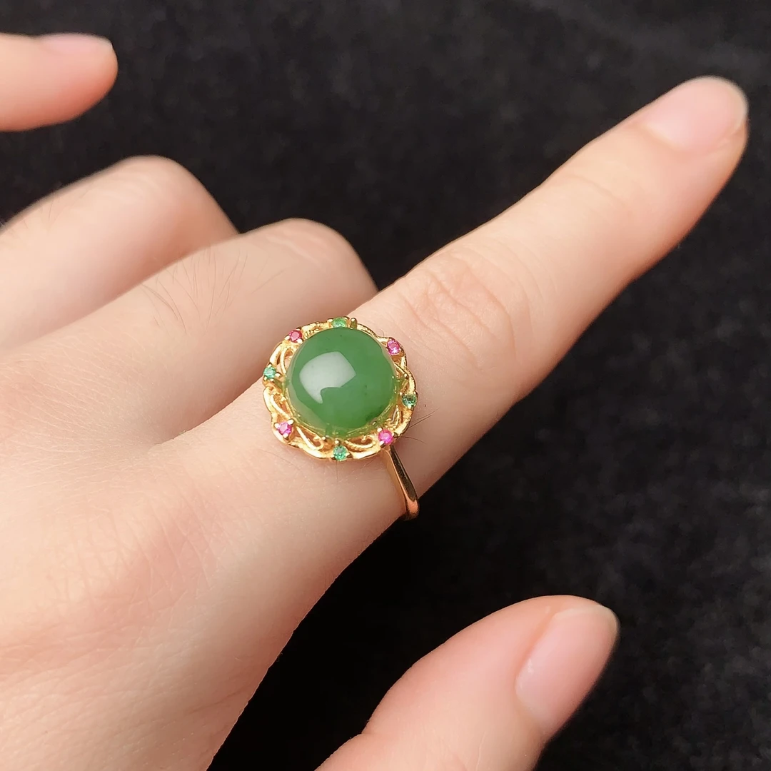 【 麦子家族秋季特惠】天然和田玉戒指S925银百搭气质可调节D2480