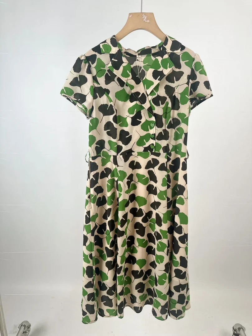 【JX058绿色气质裙】麦多多专属2025时尚百搭洋气夏季中长款连衣裙