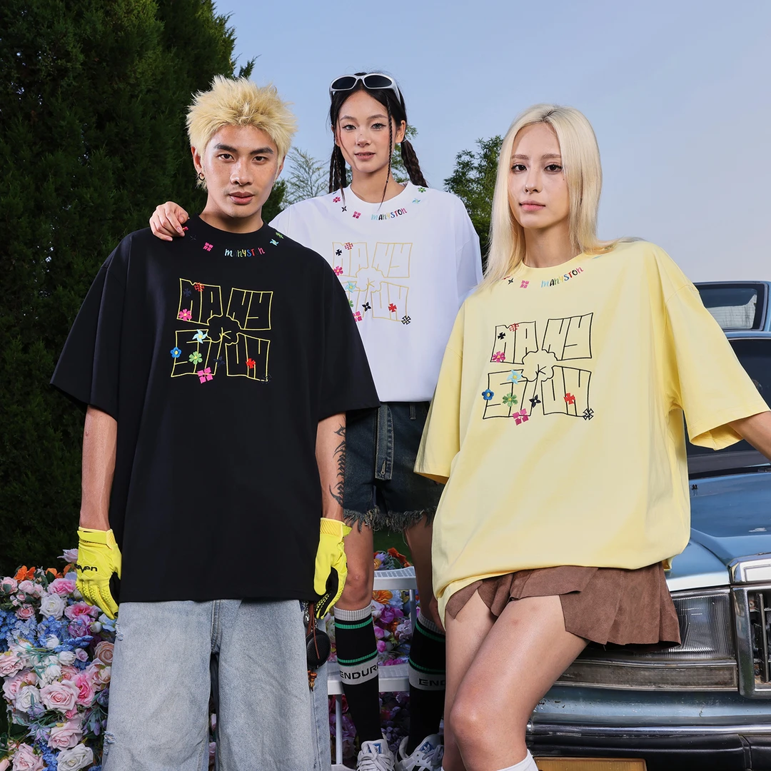 MANYSTON 美式高街280g重磅索罗娜速干短袖男t恤夏季休闲宽松体恤