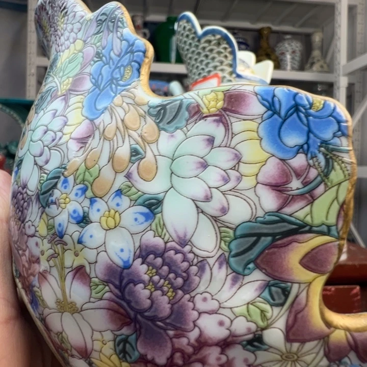 其他陶精美瓷器花开不落地海棠式笔洗