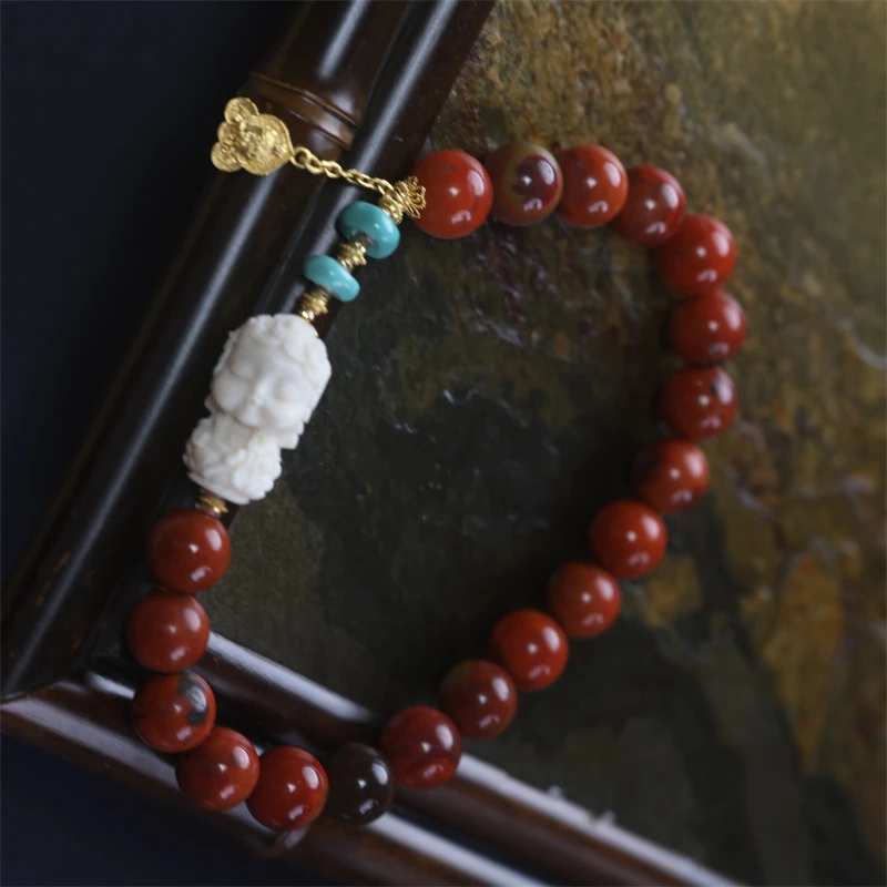 18k金典藏包浆南红手串/多样性发其一