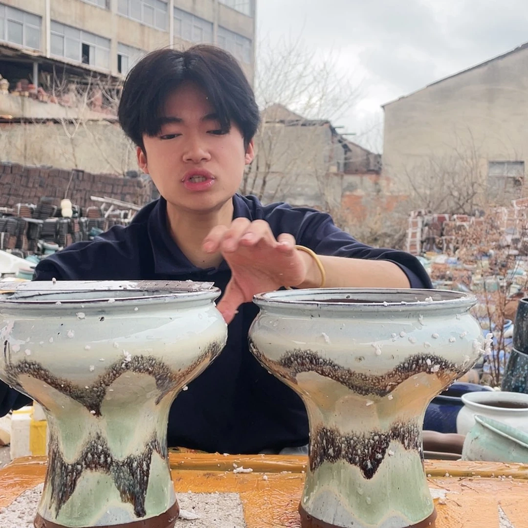 无铅玻璃宜兴紫砂花盆