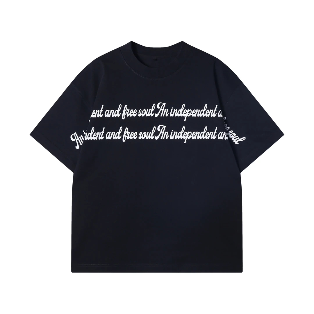 夏季高级感新款韩版撞色印花字母圆领短袖T恤时尚情侣套头上衣