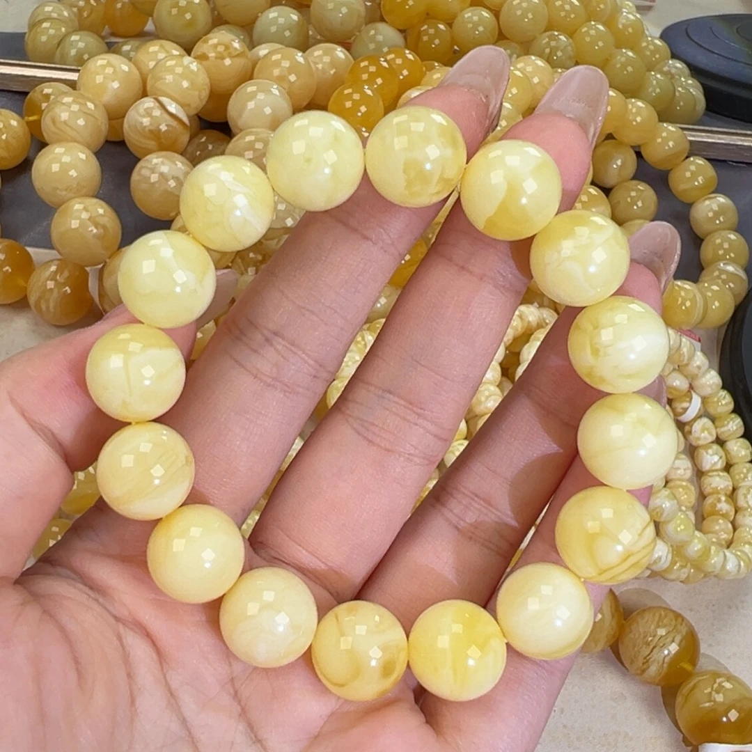 琥珀未镶嵌手链20.9白蜡