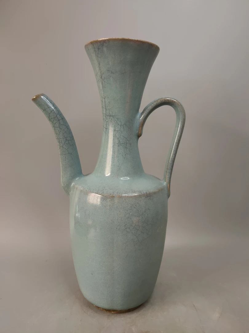 钧窑陶瓷执壶茶壶，口直径8.2cm，高31.7cm，老钧瓷，旧藏，喜欢的来