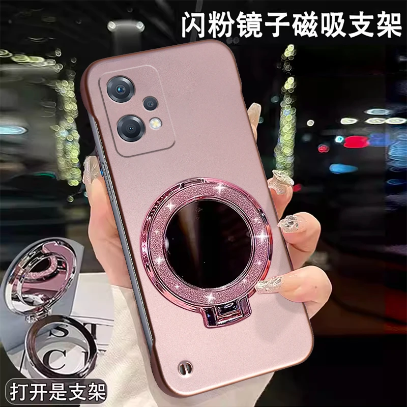 适用OPPOK10x手机壳无边框超薄奢华磁吸散热金属创意支架保护套