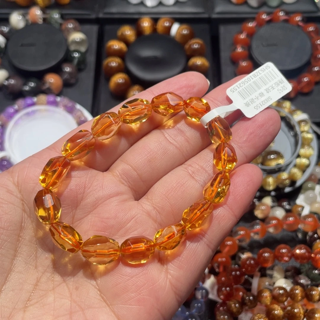 水晶未镶嵌手链黄水晶9mm左右