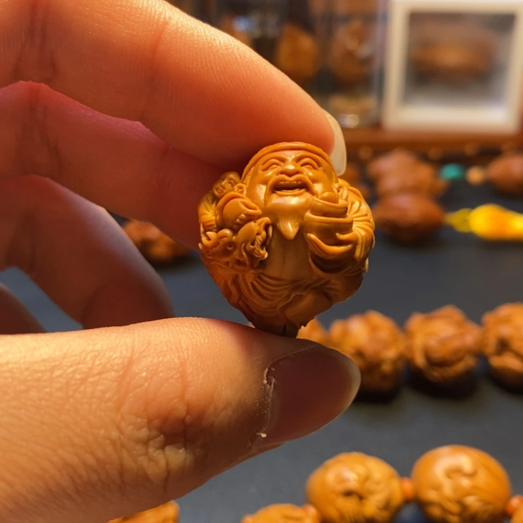 【闪购商品】橄榄核手串/手链苏工名家顶级水晶核御龙童子八宝财神