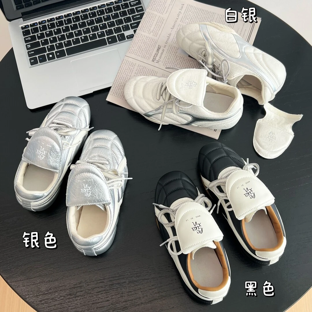 【跟高2.5cm】早春小众圆头女平底轻便百搭户外运动德训鞋